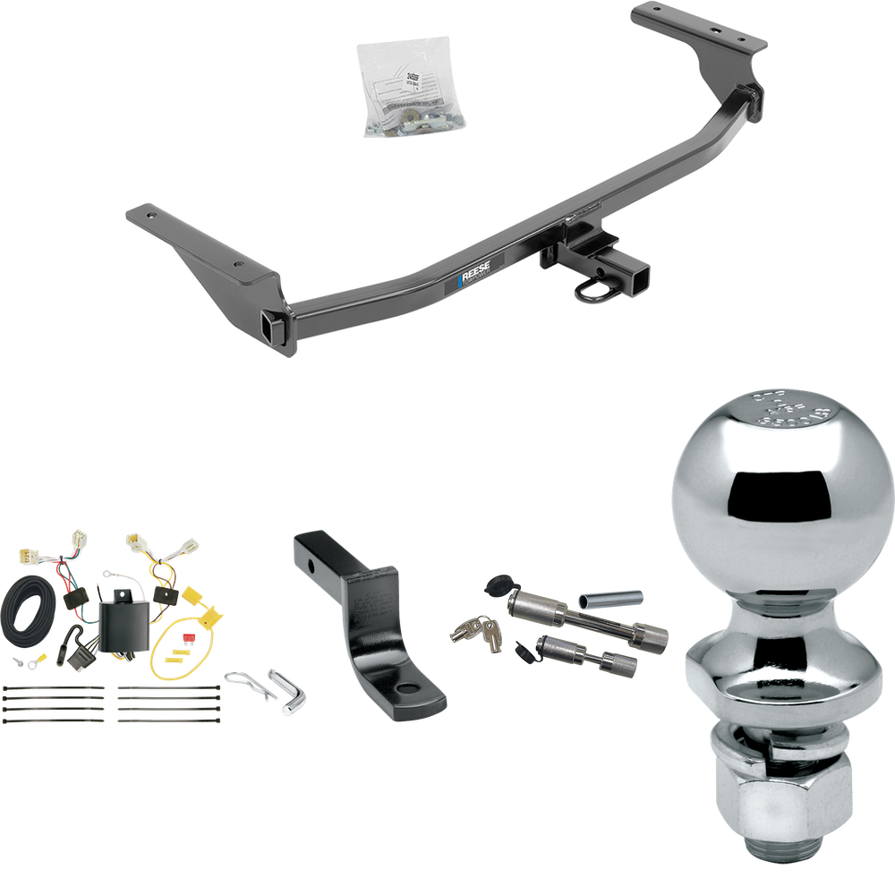 Fits 2017-2020 Hyundai Elantra Trailer Hitch Tow PKG w/ 4-Flat Wiring Harness + Draw-Bar + 2" Ball + Dual Hitch & Coupler Locks (Excludes: Limited & Sport Models) By Reese Towpower