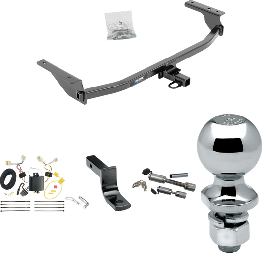 Fits 2017-2020 Hyundai Elantra Trailer Hitch Tow PKG w/ 4-Flat Wiring Harness + Draw-Bar + 2" Ball + Dual Hitch & Coupler Locks (Excludes: Limited & Sport Models) By Reese Towpower