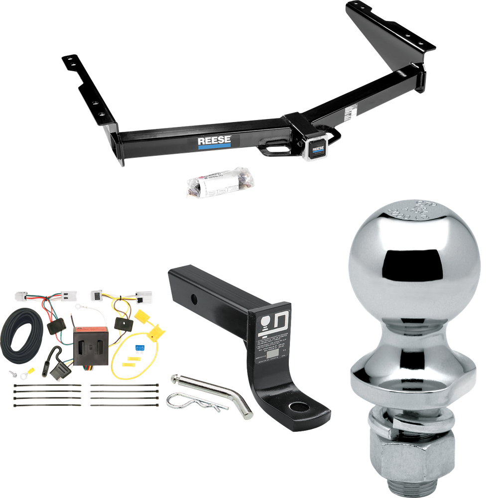 Fits 2012-2021 Nissan NV3500 Trailer Hitch Tow PKG w/ 4-Flat Wiring + Ball Mount w/ 4" Drop + 1-7/8" Ball By Reese Towpower