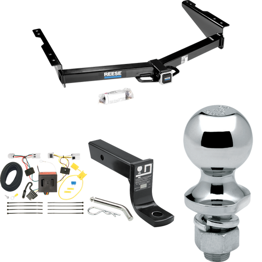 Fits 2012-2021 Nissan NV3500 Trailer Hitch Tow PKG w/ 4-Flat Wiring + Ball Mount w/ 4" Drop + 1-7/8" Ball By Reese Towpower