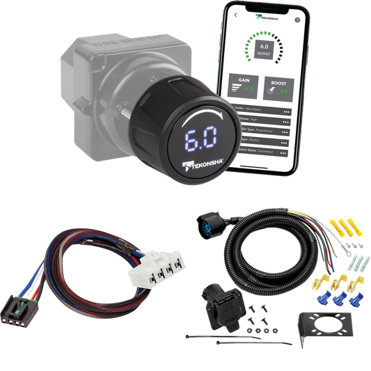 Fits 1995-2001 Dodge Ram 1500 Tekonsha Prodigy iD Bluetooth Wireless Brake Control + Plug & Play BC Adapter + 7-Way RV Wiring By Tow Ready