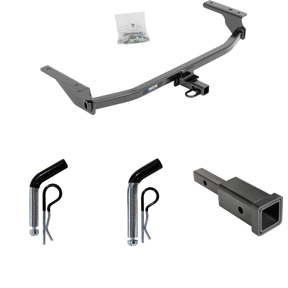 Fits 2017-2020 Hyundai Elantra Trailer Hitch Tow PKG w/ Hitch Adapter 1-1/4" to 2" Receiver + 1/2" Pin & Clip + 5/8" Pin & Clip (Excludes: Limited & Sport Models) By Reese Towpower