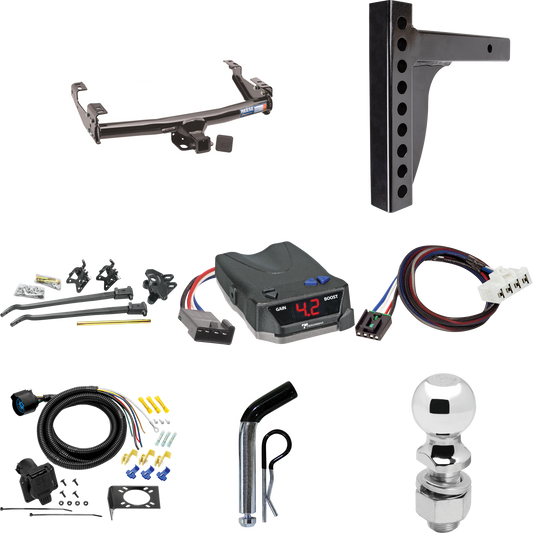 Fits 1995-2001 Dodge Ram 1500 Trailer Hitch Tow PKG w/ 12K Trunnion Bar Weight Distribution Hitch + Pin/Clip + 2-5/16" Ball + Tekonsha BRAKE-EVN Brake Control + Plug & Play BC Adapter + 7-Way RV Wiring By Reese Towpower