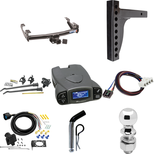 Fits 1995-2002 Dodge Ram 3500 Trailer Hitch Tow PKG w/ 12K Trunnion Bar Weight Distribution Hitch + Pin/Clip + 2-5/16" Ball + Tekonsha Prodigy P3 Brake Control + Plug & Play BC Adapter + 7-Way RV Wiring By Reese Towpower