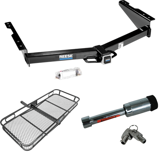 Fits 2012-2021 Nissan NV3500 Trailer Hitch Tow PKG w/ 60" x 24" Cargo Carrier + Hitch Lock By Reese Towpower