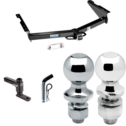 Fits 2013-2021 Nissan NV1500 Trailer Hitch Tow PKG w/ Adjustable Drop Rise Ball Mount + Pin/Clip + 2" Ball + 1-7/8" Ball By Reese Towpower