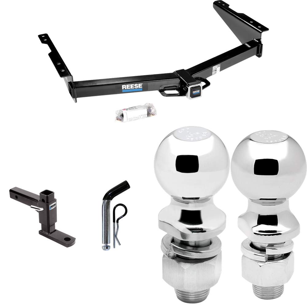 Fits 2012-2021 Nissan NV3500 Trailer Hitch Tow PKG w/ Adjustable Drop Rise Ball Mount + Pin/Clip + 2" Ball + 2-5/16" Ball By Reese Towpower