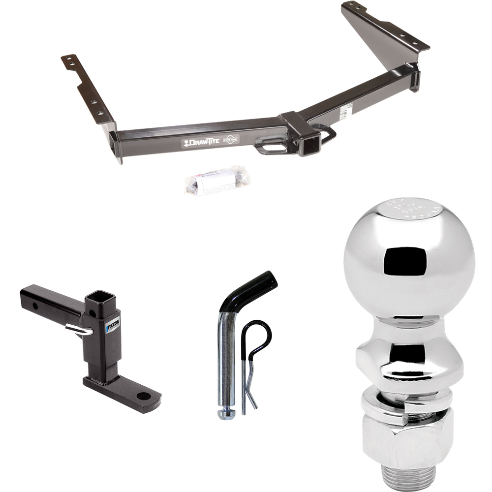 Fits 2012-2021 Nissan NV2500 Trailer Hitch Tow PKG w/ Adjustable Drop Rise Ball Mount + Pin/Clip + 2-5/16" Ball By Draw-Tite