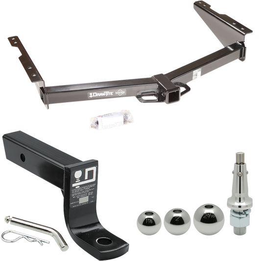 Fits 2012-2021 Nissan NV2500 Trailer Hitch Tow PKG w/ Ball Mount w/ 4" Drop + Interchangeable Ball 1-7/8" & 2" & 2-5/16" By Draw-Tite