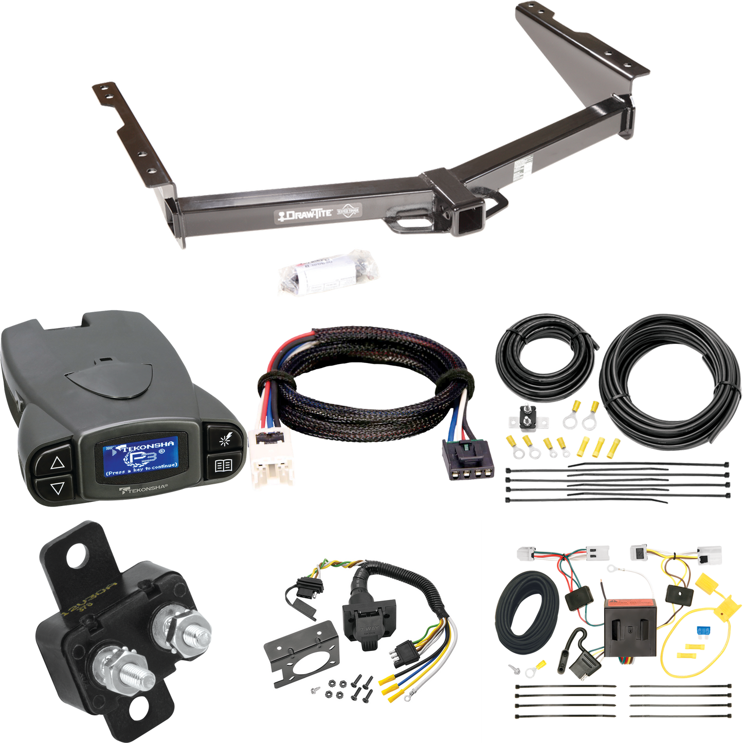 Fits 2012-2021 Nissan NV2500 Trailer Hitch Tow PKG w/ Tekonsha Prodigy P3 Brake Control + Plug & Play BC Adapter + 7-Way RV Wiring By Draw-Tite