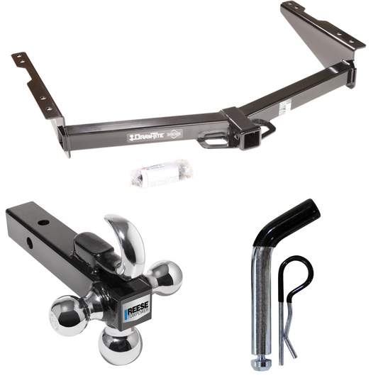 Fits 2013-2021 Nissan NV1500 Trailer Hitch Tow PKG w/ Triple Ball Ball Mount 1-7/8" & 2" & 2-5/16" Trailer Balls w/ Tow Hook + Pin/Clip By Draw-Tite