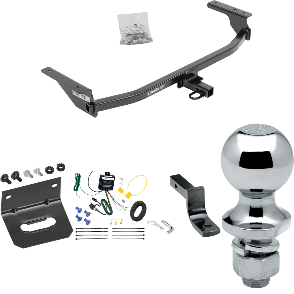 Se adapta al paquete de enganche de remolque Hyundai Elantra 2017-2020 con arnés de cableado plano de 4 + barra de tracción + bola de 1-7/8" + soporte de cableado (para modelos limitados) de Draw-Tite