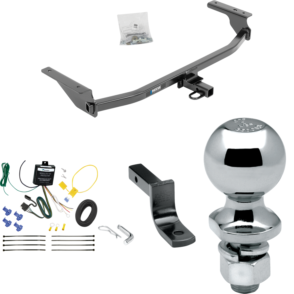 Se adapta al paquete de remolque de enganche de remolque Hyundai Elantra 2017-2020 con arnés de cableado plano de 4 + barra de tracción + bola de 2" (para modelos limitados) de Reese Towpower