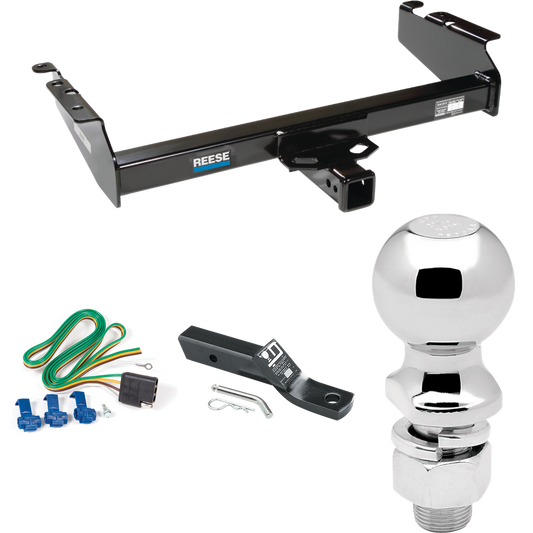 Fits 1994-1994 Dodge Ram 2500 Trailer Hitch Tow PKG w/ 4-Flat Wiring + Ball Mount w/ 2" Drop + 2-5/16" Ball By Reese Towpower