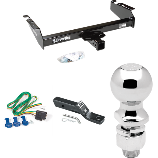 Fits 1994-1994 Dodge Ram 2500 Trailer Hitch Tow PKG w/ 4-Flat Wiring + Ball Mount w/ 2" Drop + 2-5/16" Ball By Draw-Tite