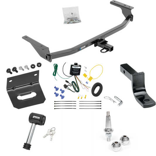 Fits 2017-2020 Hyundai Elantra Trailer Hitch Tow PKG w/ 4-Flat Wiring Harness + Draw-Bar + Interchangeable 1-7/8" & 2" Balls + Wiring Bracket + Hitch Lock (For Limited Models) By Reese Towpower