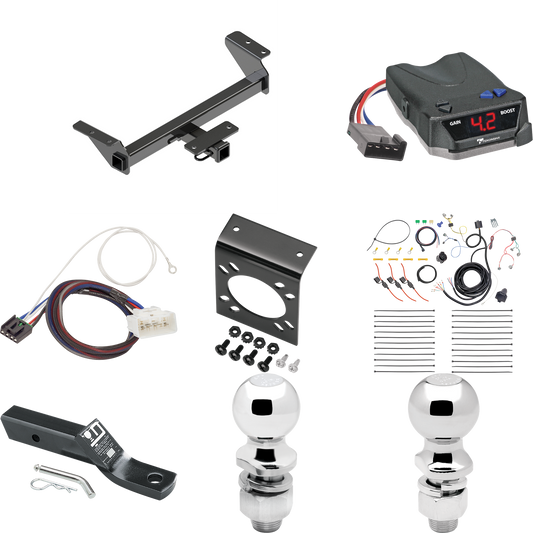 Se adapta al paquete de enganche de remolque Toyota Tacoma 2016-2023 con control de freno Tekonsha BRAKE-EVN + adaptador BC Plug &amp; Play + cableado RV de 7 vías + soporte de bola y caída de 2" y 2-5/16" de Reese Towpower