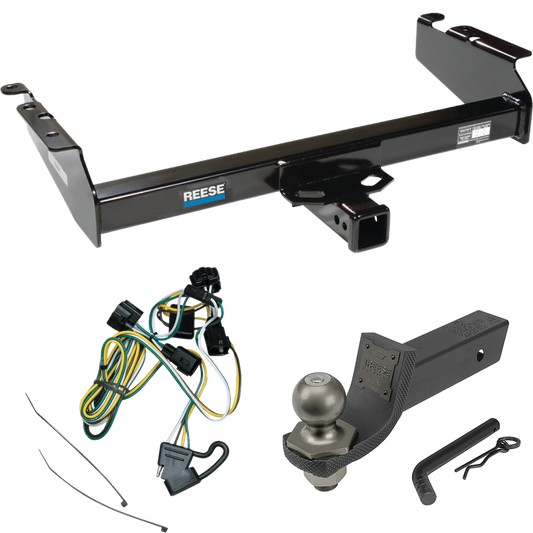 Fits 1995-2002 Dodge Ram 3500 Trailer Hitch Tow PKG w/ 4-Flat Wiring + Interlock Tactical Starter Kit w/ 2" Drop & 2" Ball By Reese Towpower