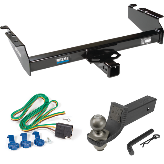 Fits 1994-1994 Dodge Ram 2500 Trailer Hitch Tow PKG w/ 4-Flat Wiring + Interlock Tactical Starter Kit w/ 2" Drop & 2" Ball By Reese Towpower