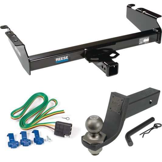 Fits 1994-1994 Dodge Ram 3500 Trailer Hitch Tow PKG w/ 4-Flat Wiring + Interlock Tactical Starter Kit w/ 3-1/4" Drop & 2" Ball By Reese Towpower