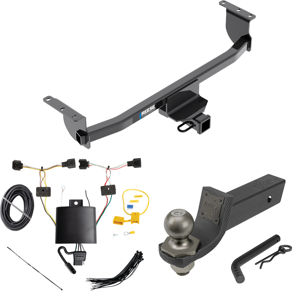 Se adapta al paquete de remolque de enganche de remolque Nissan Qashqai 2017-2023 con cableado plano de 4 + kit de inicio táctico de enclavamiento con caída de 2" y bola de 2" de Reese Towpower