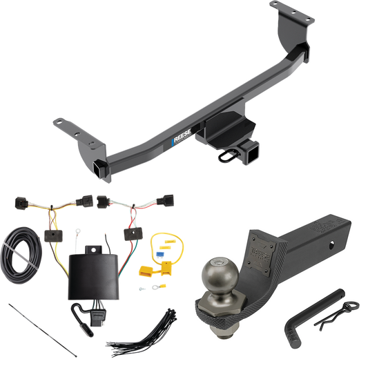 Se adapta al paquete de remolque de enganche de remolque Nissan Qashqai 2017-2023 con cableado plano de 4 + kit de inicio táctico de enclavamiento con caída de 2" y bola de 2" de Reese Towpower