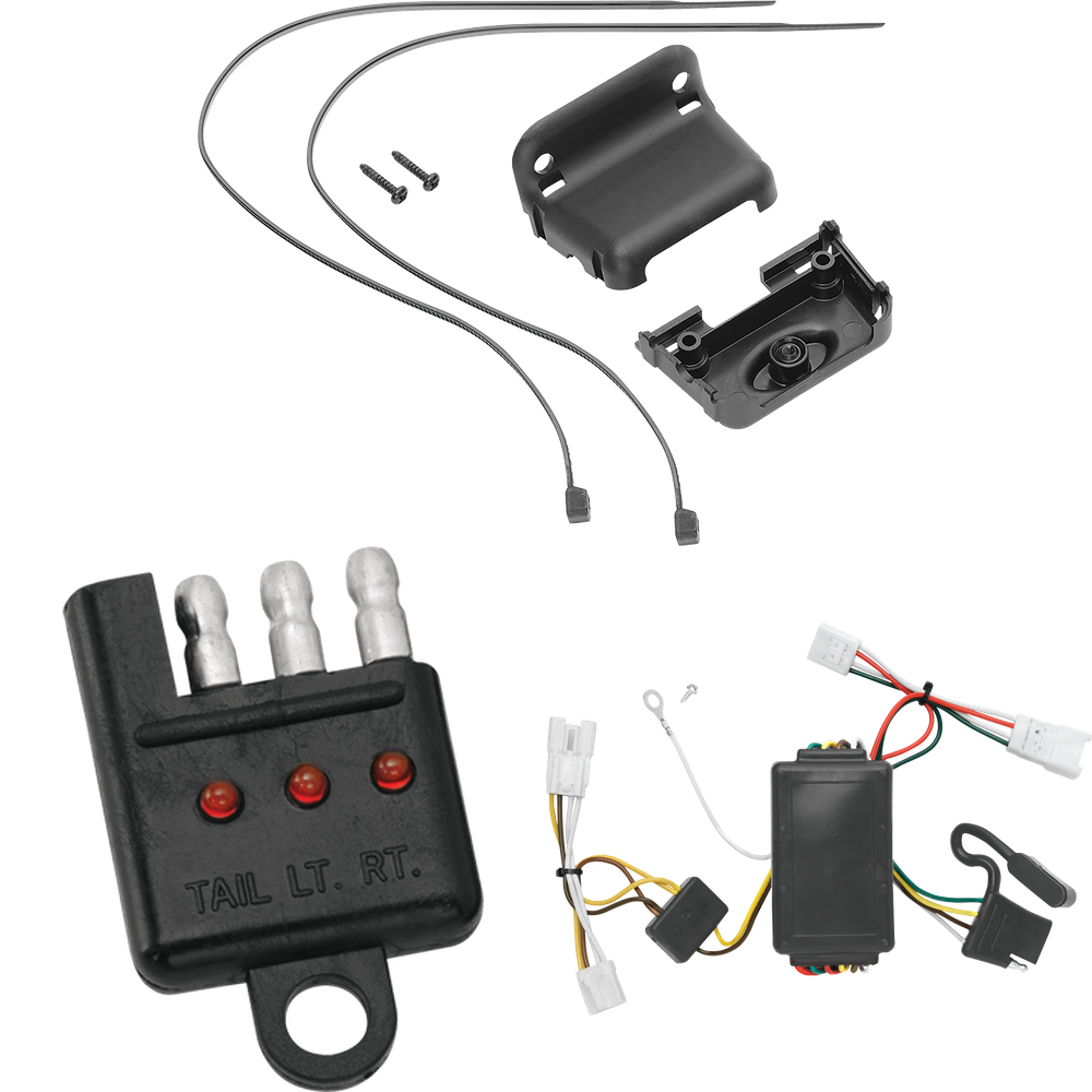 Se adapta al arnés de cableado del remolque del extremo del vehículo de 4 planos Hyundai Sonata 2006-2009 + soporte de cableado + probador de cableado de Tekonsha