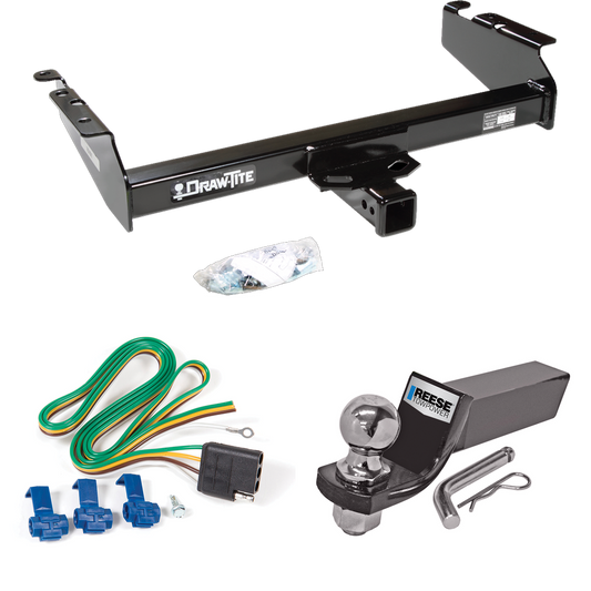 Se adapta al paquete de enganche de remolque Dodge Ram 1500 1994-1994 con cableado plano de 4 + kit de montaje de bola de inicio con caída de 2" y bola de 2" de Draw-Tite