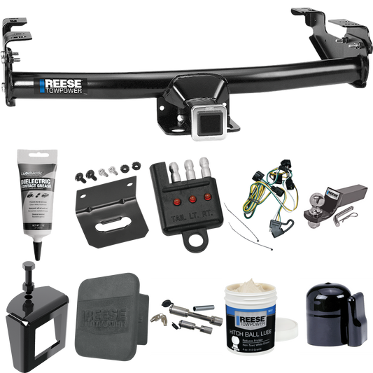 Fits 1995-2002 Dodge Ram 3500 Trailer Hitch Tow PKG w/ 4-Flat Wiring + Starter Kit Ball Mount w/ 2" Drop & 2" Ball + 1-7/8" Ball + Wiring Bracket + Dual Hitch & Coupler Locks + Hitch Cover + Wiring Tester + Ball Lube + Electric Grease + Ball Wrench +