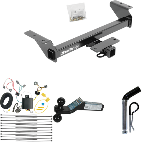 Fits 2016-2023 Toyota Tacoma Trailer Hitch Tow PKG w/ 4-Flat Wiring + Dual Ball Ball Mount 2" & 2-5/16" Trailer Balls + Pin/Clip By Draw-Tite