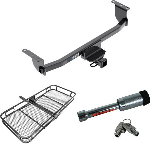 Fits 2017-2023 Nissan Rogue Sport Trailer Hitch Tow PKG w/ 60" x 24" Cargo Carrier + Hitch Lock By Reese Towpower