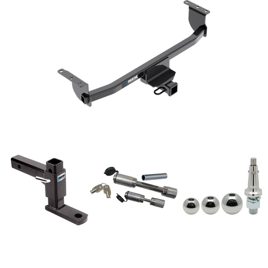 Fits 2017-2023 Nissan Rogue Sport Trailer Hitch Tow PKG w/ Adjustable Drop Rise Ball Mount + Dual Hitch & Copler Locks + Inerchangeable 1-7/8" & 2" & 2-5/16" Balls By Reese Towpower