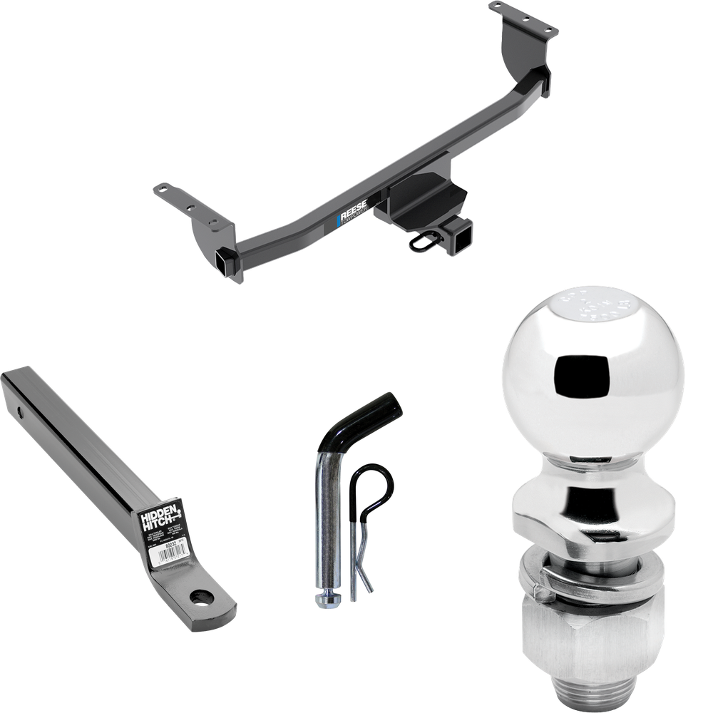 Fits 2017-2023 Nissan Rogue Sport Trailer Hitch Tow PKG w/ Extended 16" Long Ball Mount w/ 2" Drop + Pin/Clip + 2" Ball By Reese Towpower