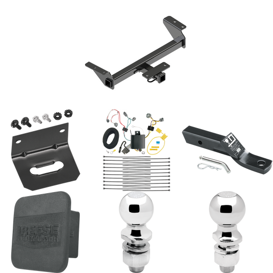 Se adapta al paquete de enganche de remolque Toyota Tacoma 2016-2023 con cableado de 4 planos + soporte de bola con caída de 2" + bola de 2" + bola de 2-5/16" + soporte de cableado + cubierta de enganche de Reese Towpower