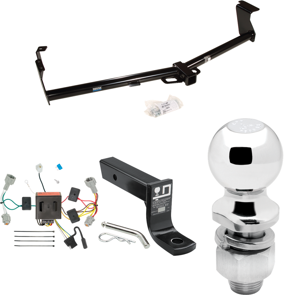 Fits 2011-2016 Nissan Quest Trailer Hitch Tow PKG w/ 4-Flat Wiring + Ball Mount w/ 4" Drop + 2" Ball By Reese Towpower