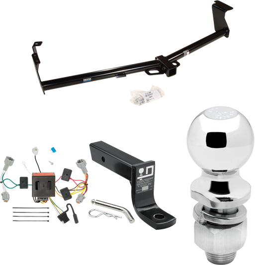 Fits 2011-2016 Nissan Quest Trailer Hitch Tow PKG w/ 4-Flat Wiring + Ball Mount w/ 4" Drop + 2" Ball By Reese Towpower