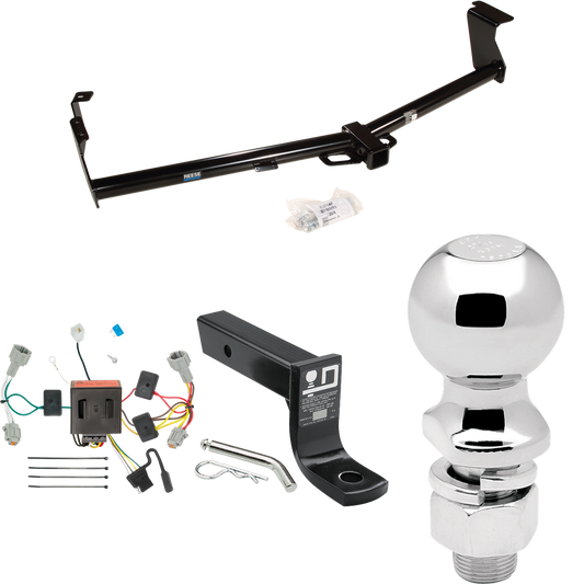 Fits 2011-2016 Nissan Quest Trailer Hitch Tow PKG w/ 4-Flat Wiring + Ball Mount w/ 4" Drop + 2-5/16" Ball By Reese Towpower