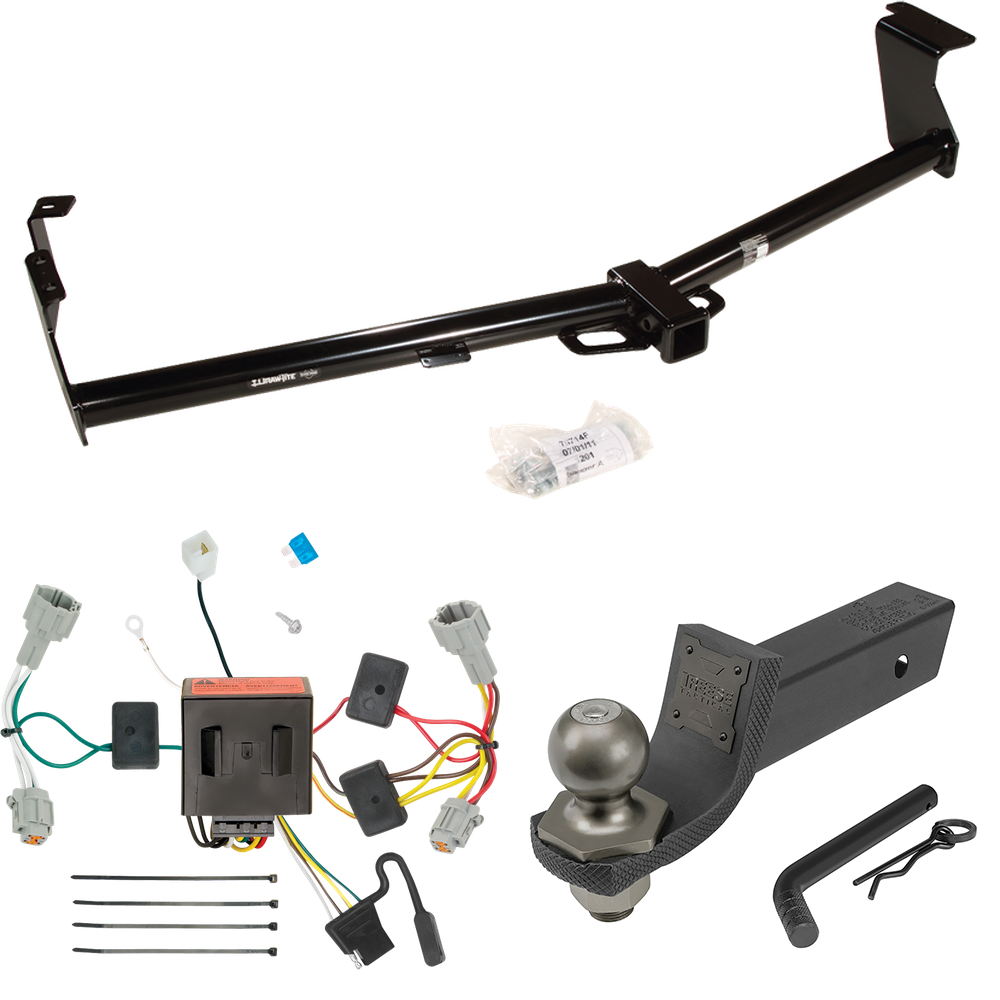 Fits 2011-2016 Nissan Quest Trailer Hitch Tow PKG w/ 4-Flat Wiring + Interlock Tactical Starter Kit w/ 2" Drop & 2" Ball By Draw-Tite