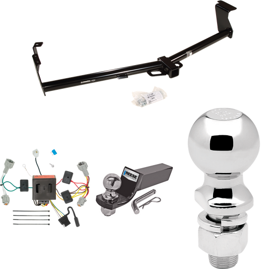 Fits 2011-2016 Nissan Quest Trailer Hitch Tow PKG w/ 4-Flat Wiring + Starter Kit Ball Mount w/ 2" Drop & 2" Ball + 2-5/16" Ball By Draw-Tite