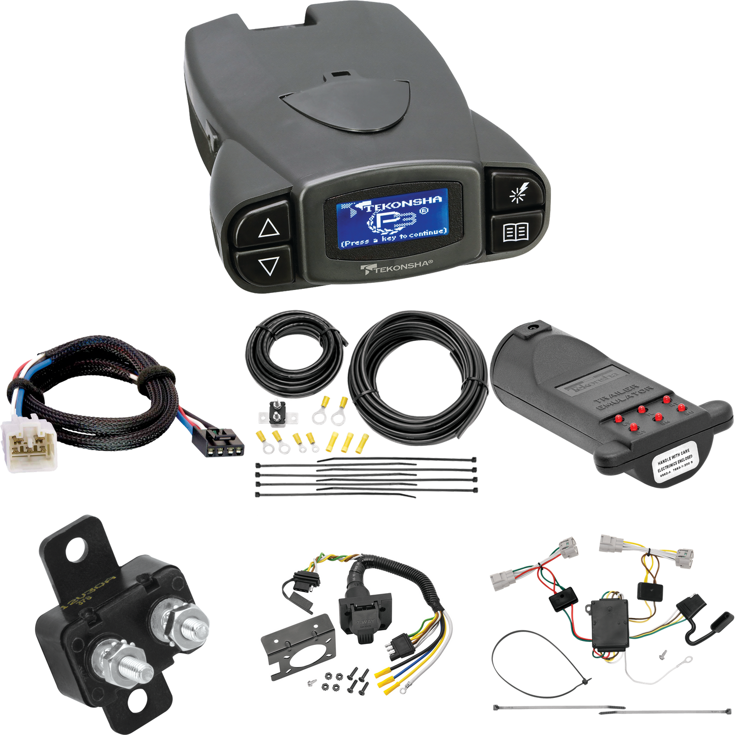 Fits 2005-2015 Toyota Tacoma 7-Way RV Wiring + Tekonsha Prodigy P3 Brake Control + Plug & Play BC Adapter + 7-Way Tester and Trailer Emulator By Tekonsha