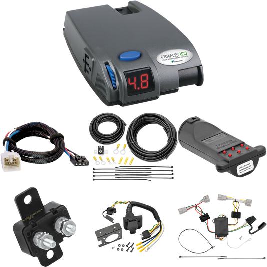 Se adapta al cableado de 7 vías Toyota Tacoma 2005-2015 + control de frenos Tekonsha Primus IQ + adaptador BC Plug &amp; Play + probador de 7 vías y emulador de remolque de Tekonsha