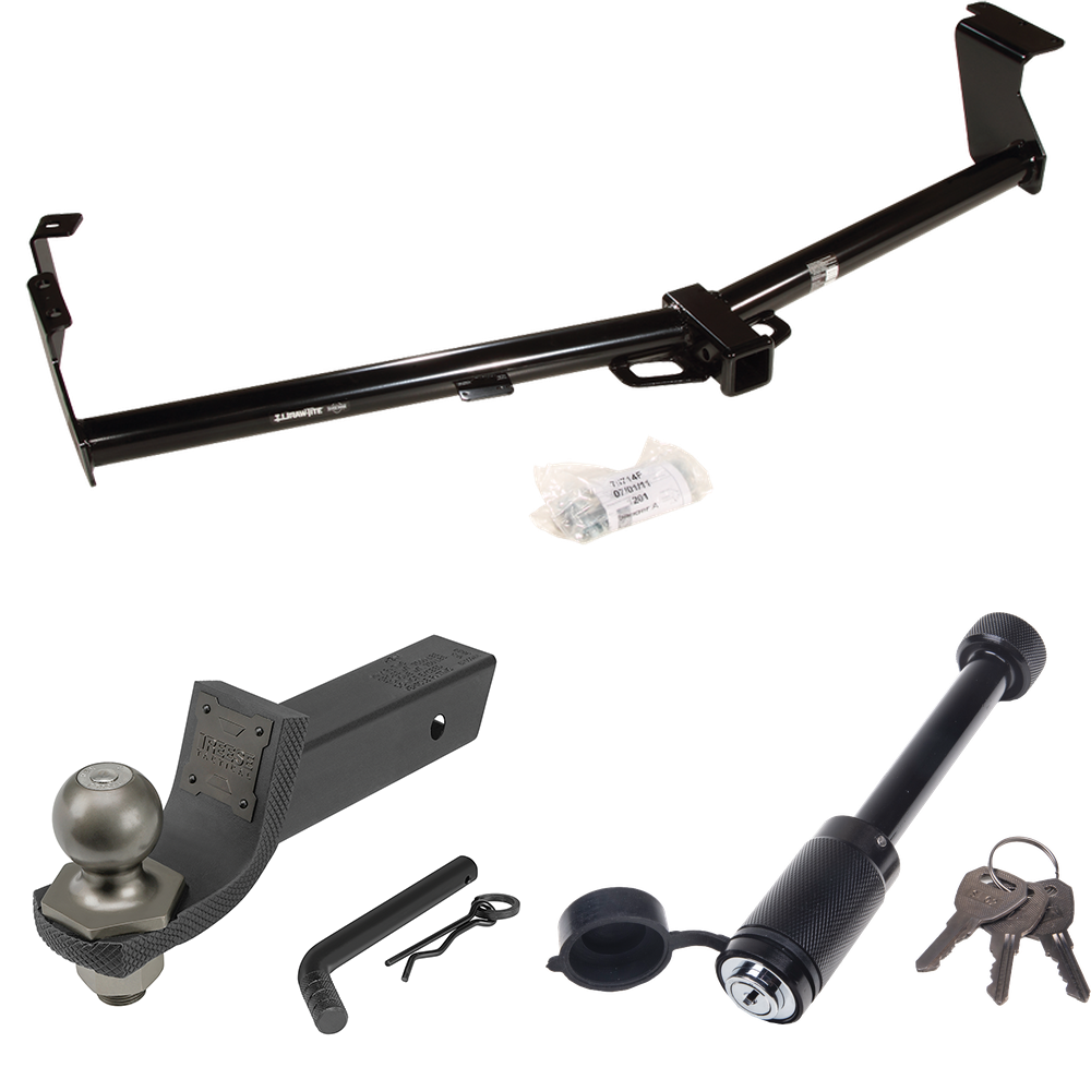 Fits 2011-2016 Nissan Quest Trailer Hitch Tow PKG + Interlock Tactical Starter Kit w/ 2" Drop & 2" Ball + Tactical Dogbone Lock By Draw-Tite