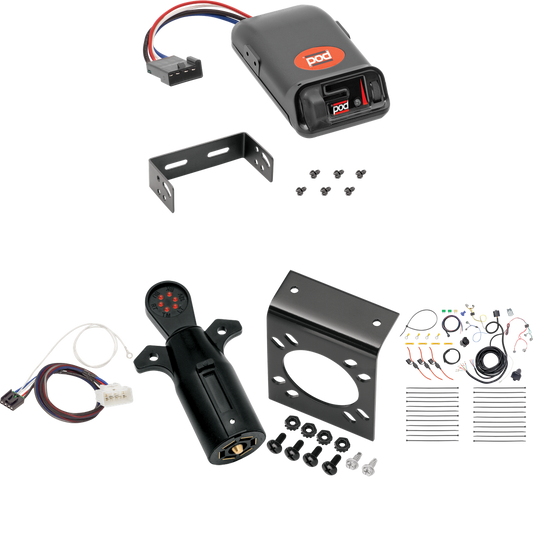 Se adapta a Toyota Tacoma 2016-2023 cableado RV de 7 vías + control de freno POD serie Pro + adaptador BC Plug &amp; Play + probador de 7 vías de Tekonsha