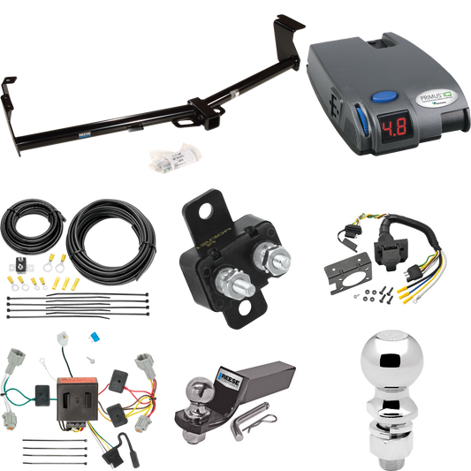 Se adapta al paquete de enganche de remolque Nissan Quest 2011-2016 con control de freno Tekonsha Primus IQ + cableado RV de 7 vías + soporte de bola y caída de 2" y 2-5/16" de Reese Towpower