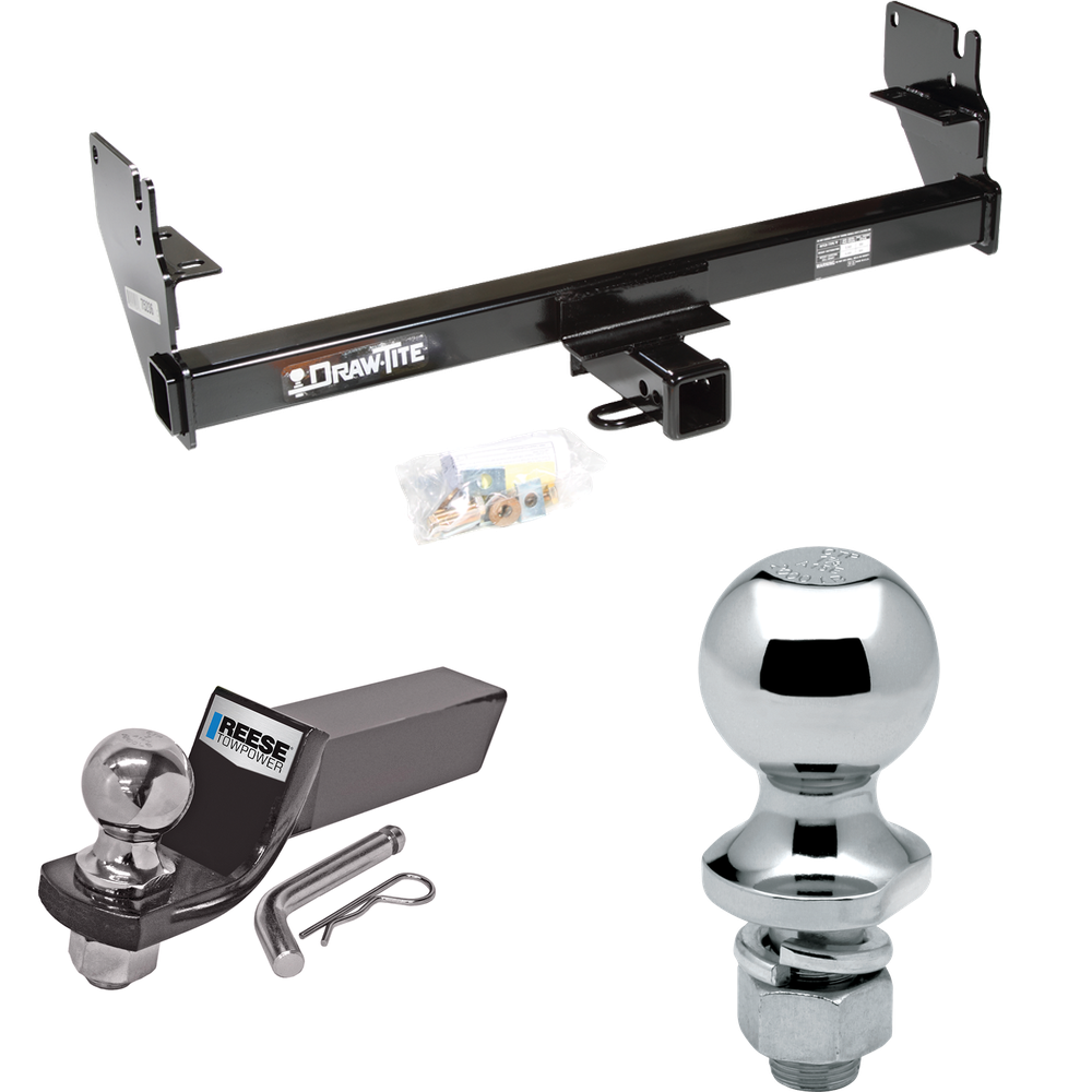 Fits 2005-2015 Toyota Tacoma Trailer Hitch Tow PKG w/ Starter Kit Ball Mount w/ 2" Drop & 2" Ball + 1-7/8" Ball (Excludes: X-Runner Models) By Draw-Tite