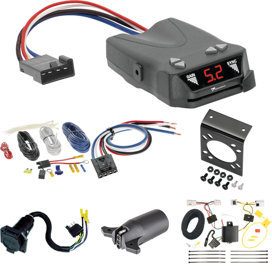 Fits 2014-2020 Nissan Rogue 7-Way RV Wiring + Tekonsha Brakeman IV Brake Control + Generic BC Wiring Adapter + 7-Way to 4-Way Adapter (Excludes: Sport Models) By Tekonsha