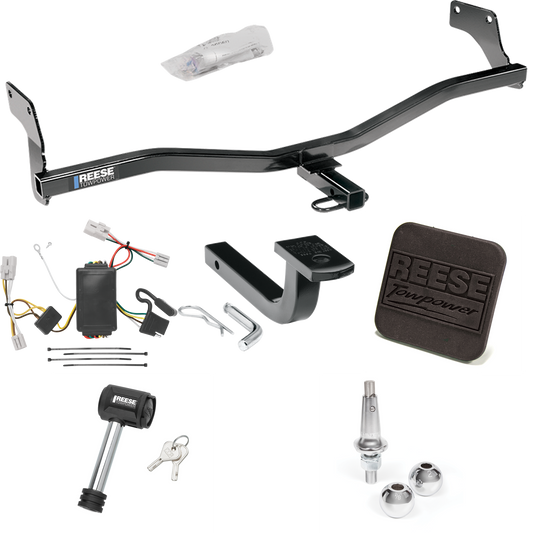 Fits 2009-2012 Hyundai Elantra Trailer Hitch Tow PKG w/ 4-Flat Wiring Harness + Draw-Bar + Interchangeable 1-7/8" & 2" Balls + Hitch Cover + Hitch Lock (For Touring Models) By Reese Towpower