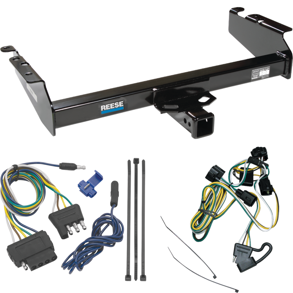 Fits 1995-2002 Dodge Ram 3500 Trailer Hitch Tow PKG w/ 5-Flat Wiring Harness By Reese Towpower