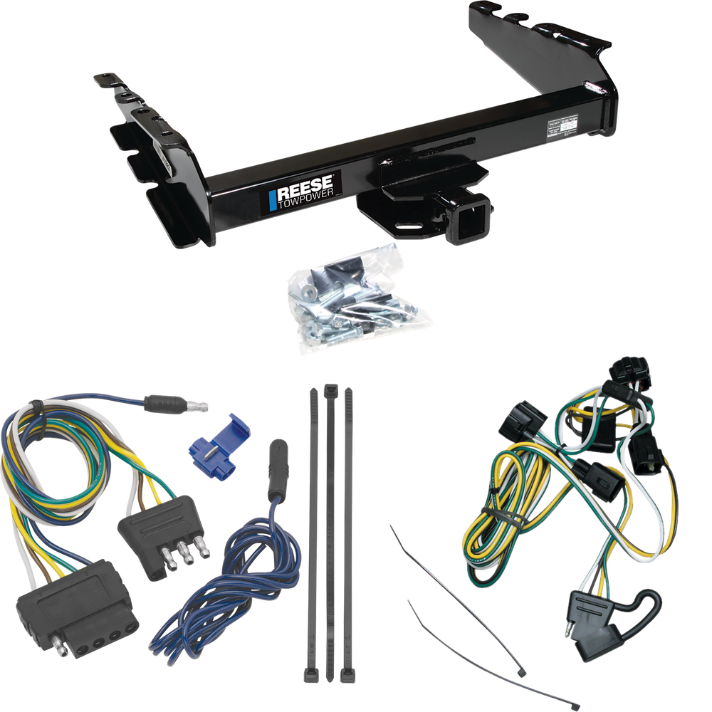 Fits 1995-2002 Dodge Ram 3500 Trailer Hitch Tow PKG w/ 5-Flat Wiring Harness By Reese Towpower