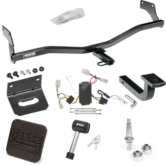 Fits 2009-2012 Hyundai Elantra Trailer Hitch Tow PKG w/ 4-Flat Wiring Harness + Draw-Bar + Interchangeable 1-7/8" & 2" Balls + Wiring Bracket + Hitch Cover + Hitch Lock (For Touring Models) By Reese Towpower